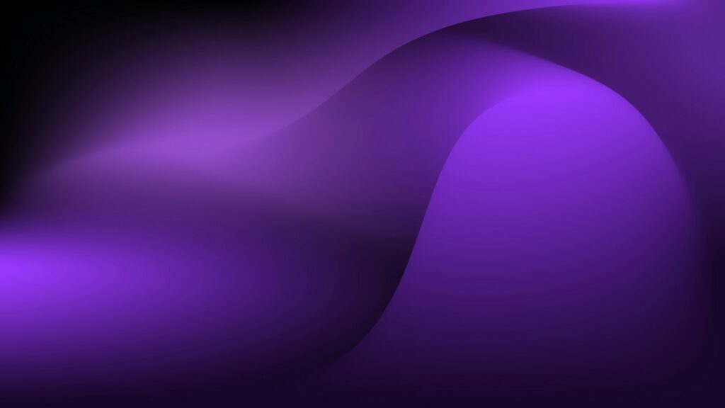 Abstract image with smooth, flowing curves in shades of purple and black, creating a gradient effect and a sense of depth and movement.